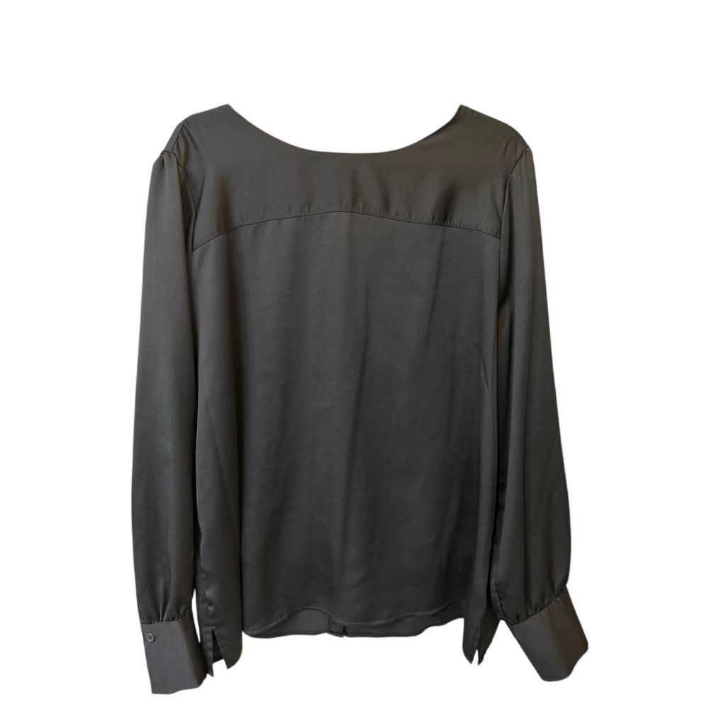 Elegant Navy Long Sleeve Button Back Blouse‎ Professional Work Office Top XL
